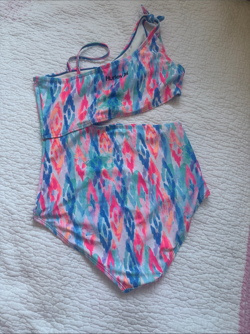 Hurley Girls' Multicolor Pink Blue one piece bathing suit size extra large - Picture 2 of 2